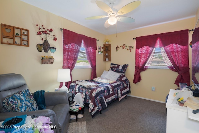 9414 Northcliffe Blvd, Spring Hill, FL 34606 - bedroom featuring carpet flooring, ceiling fan, and baseboards