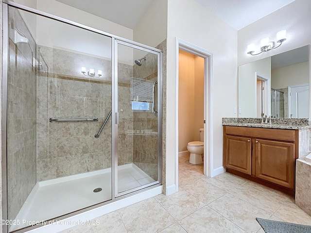 5401 Cappleman Loop, Brooksville, FL 34601 - bathroom with a stall shower, toilet, and tile patterned floors