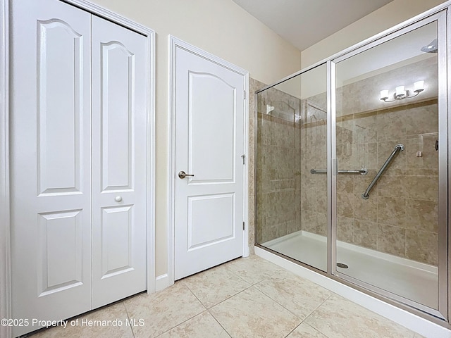 5401 Cappleman Loop, Brooksville, FL 34601 - full bath featuring a shower stall and tile patterned flooring