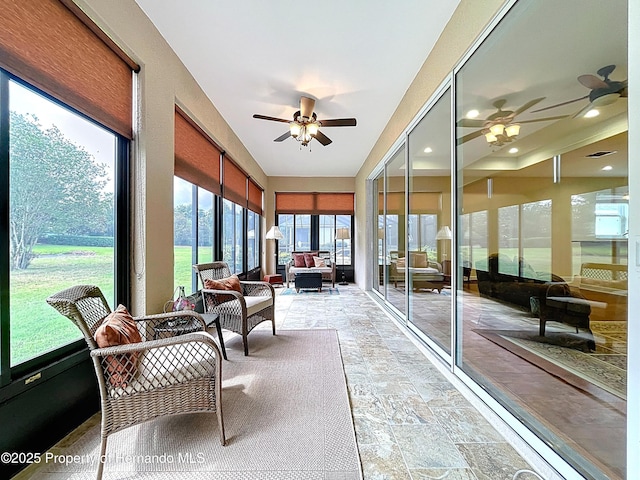 5401 Cappleman Loop, Brooksville, FL 34601 - sunroom / solarium featuring stone finish floors and recessed lighting