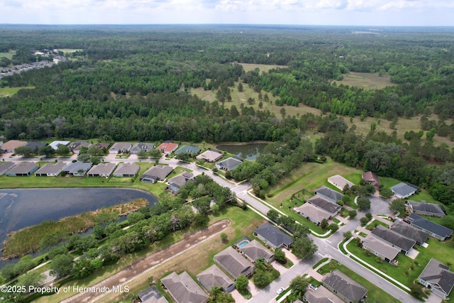 5401 Cappleman Loop, Brooksville, FL 34601 - aerial view of property's location featuring a forest, nearby suburban area, and a large body of water
