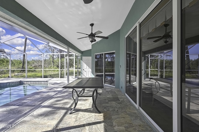 17364 Mediterranean Cir, Brooksville, FL 34614 - sunroom with a healthy amount of sunlight and ceiling fan