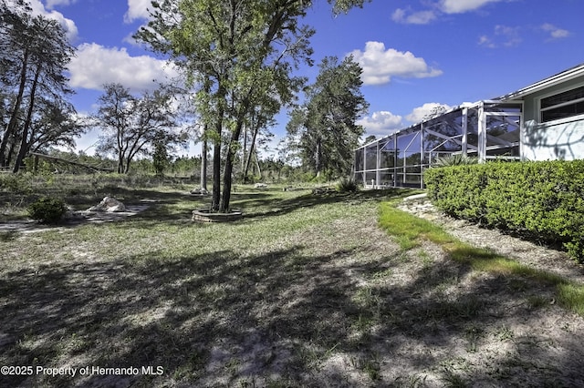 17364 Mediterranean Cir, Brooksville, FL 34614 - view of yard with glass enclosure