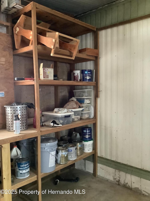 view of storage room