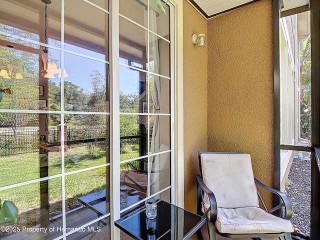 view of sunroom