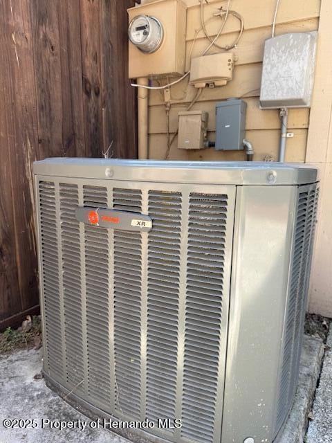 947 Village Dr, Brooksville, FL 34601 - exterior view of central AC unit and electric meter