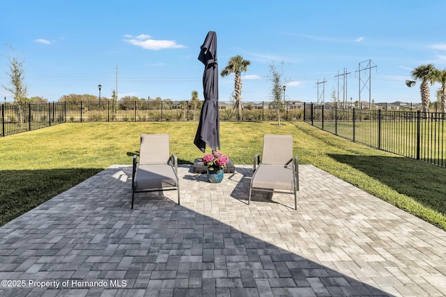 view of patio / terrace with a fenced backyard