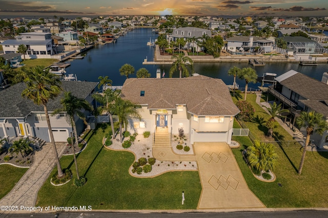 4285 Flexer Dr, Hernando Beach, FL 34607 - aerial view featuring a water view and a residential view