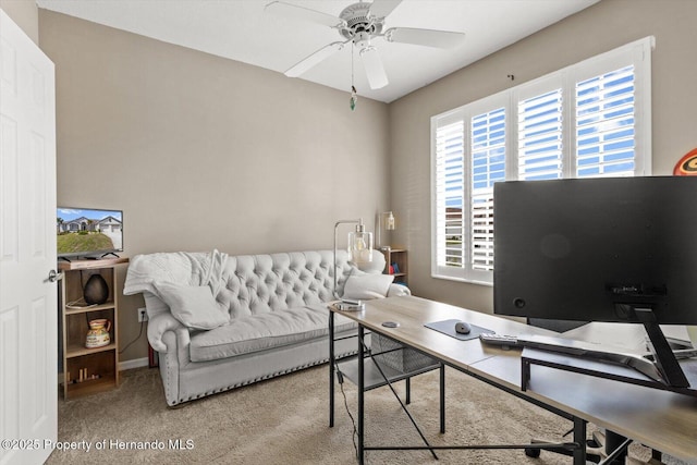 262 W Romany Loop, Beverly Hills, FL 34465 - office space with a ceiling fan and carpet flooring