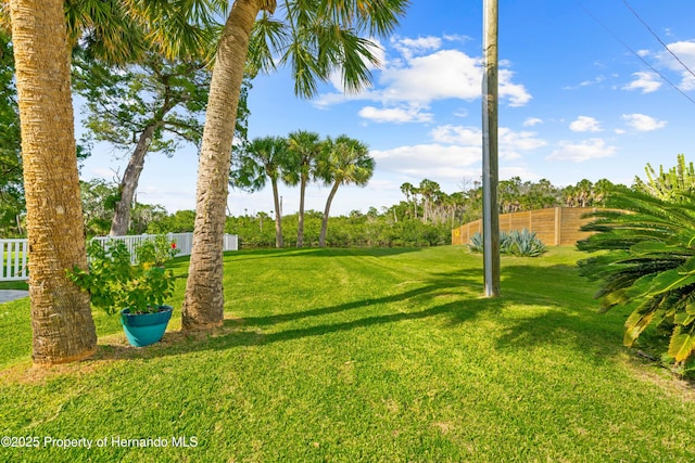 view of yard with fence