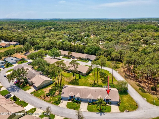 18441 Whitacre Cir, Hudson, FL 34667 - birds eye view of property with a residential view and a view of trees