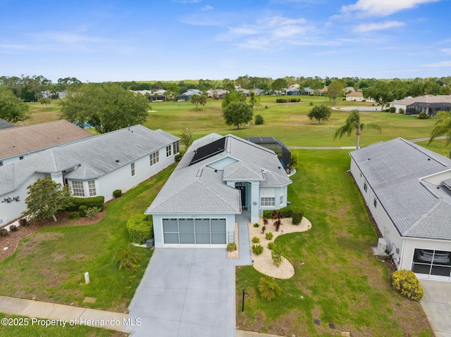 aerial view with a residential view