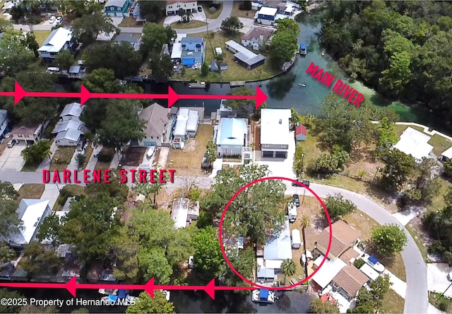 bird's eye view with a residential view