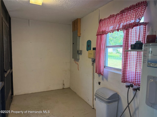 10 Michigan St, Beverly Hills, FL 34465 - interior space with a textured ceiling, electric water heater, and electric panel