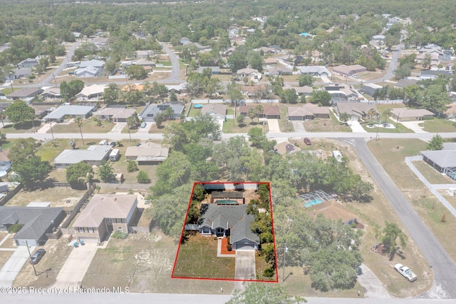 aerial view with a residential view