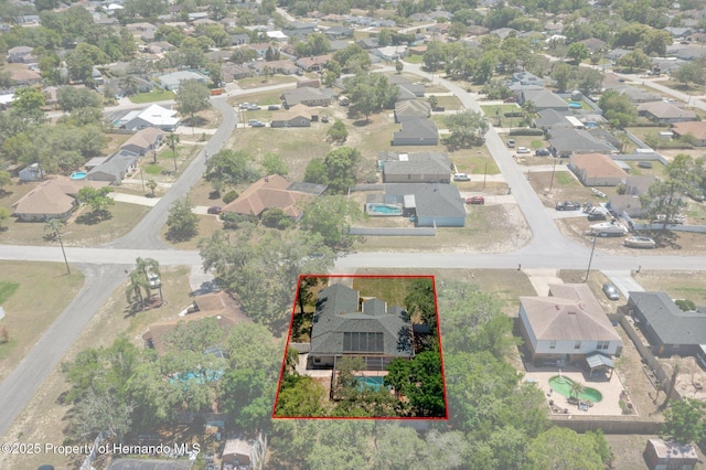 drone / aerial view with a residential view