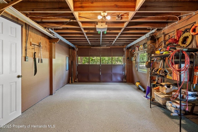 6373 E River Rd, Hernando, FL 34442 - miscellaneous room with a garage and speckled floor