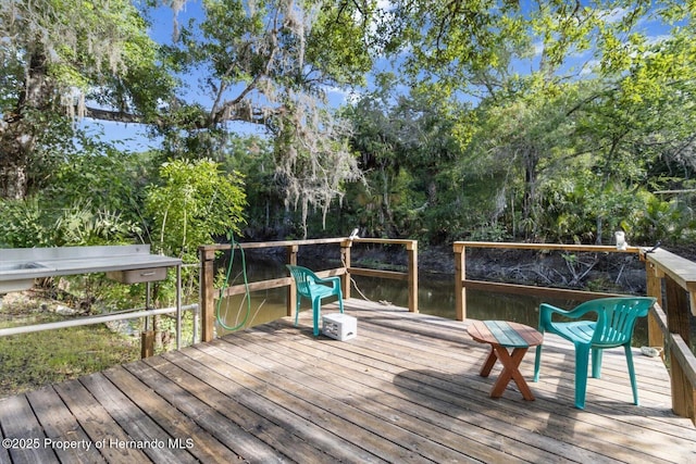 6373 E River Rd, Hernando, FL 34442 - deck with a water view