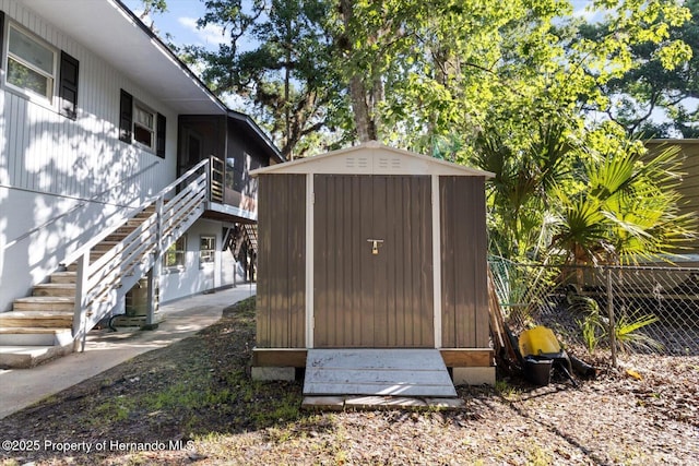 6373 E River Rd, Hernando, FL 34442 - view of shed with fence and stairway