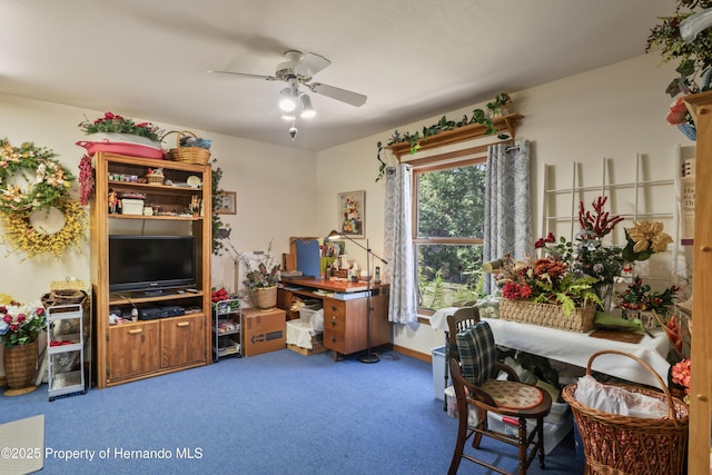 7353 Dogwood, Spring Hill, FL 34607 - office with carpet and a ceiling fan