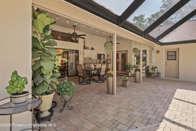 7353 Dogwood, Spring Hill, FL 34607 - view of patio featuring a lanai and a ceiling fan