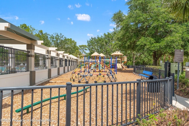 communal playground with fence