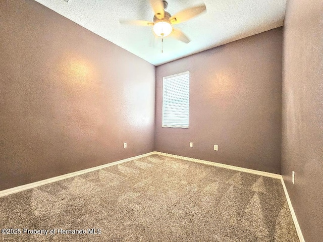 4214 Canongate Ct, Spring Hill, FL 34609 - unfurnished room featuring ceiling fan, carpet flooring, and a textured ceiling