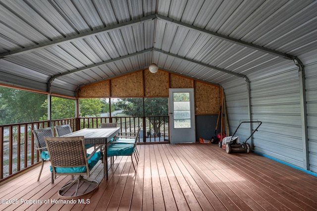6440 Curtiss Ln, Spring Hill, FL 34608 - wooden deck with outdoor dining area