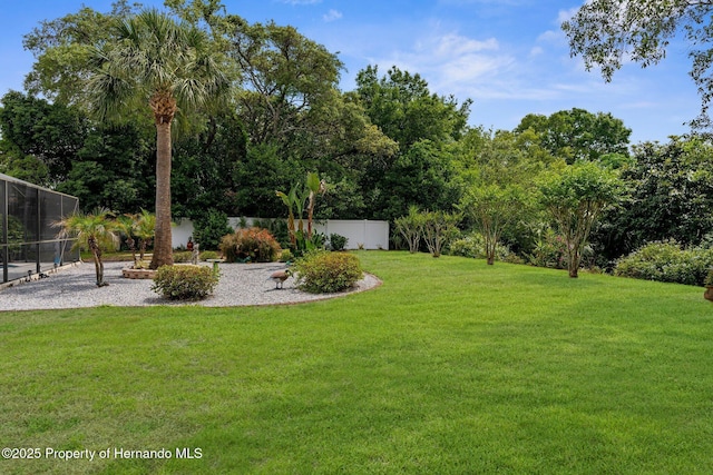 view of yard with fence