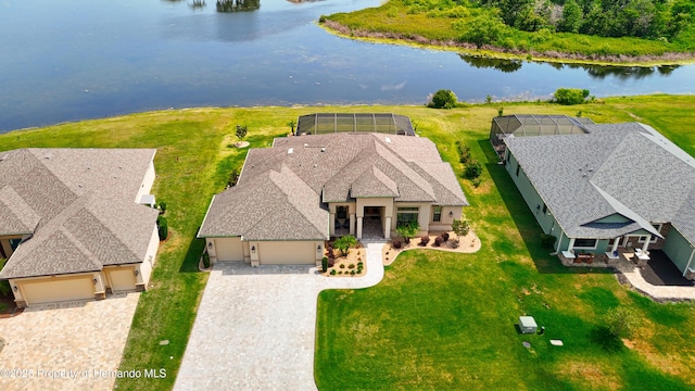 view from above of property featuring a large body of water