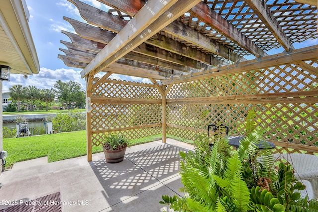 4446 San Juan Dr, Hernando Beach, FL 34607 - view of patio / terrace with a pergola