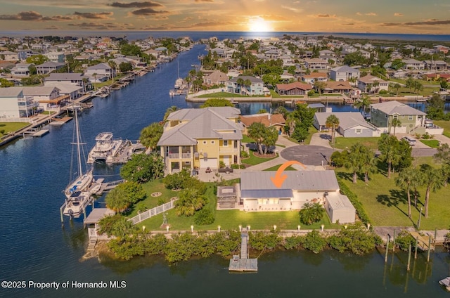 4446 San Juan Dr, Hernando Beach, FL 34607 - aerial view at dusk of a water view and a residential view