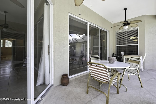 11336 Flower Ave, Weeki Wachee, FL 34613 - exterior space with outdoor dining area and ceiling fan