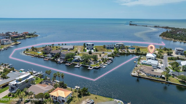 aerial perspective of suburban area featuring a large body of water