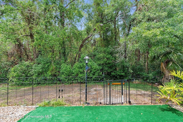 view of yard featuring fence