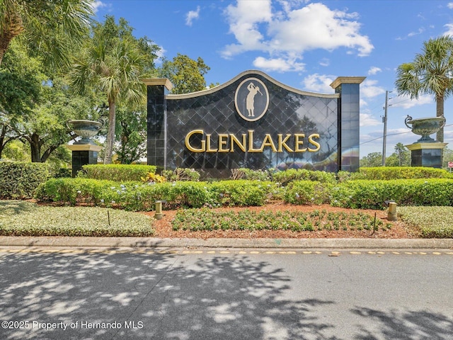 view of community sign