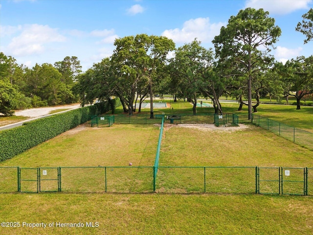 view of property's community with a dog friendly area and a gate