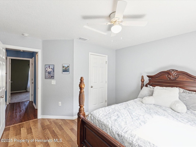 6076 Shiprock Ave, Spring Hill, FL 34608 - bedroom featuring light wood finished floors, baseboards, and ceiling fan