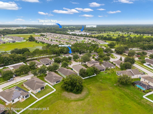 396 Winthrop Dr, Spring Hill, FL 34609 - aerial perspective of suburban area