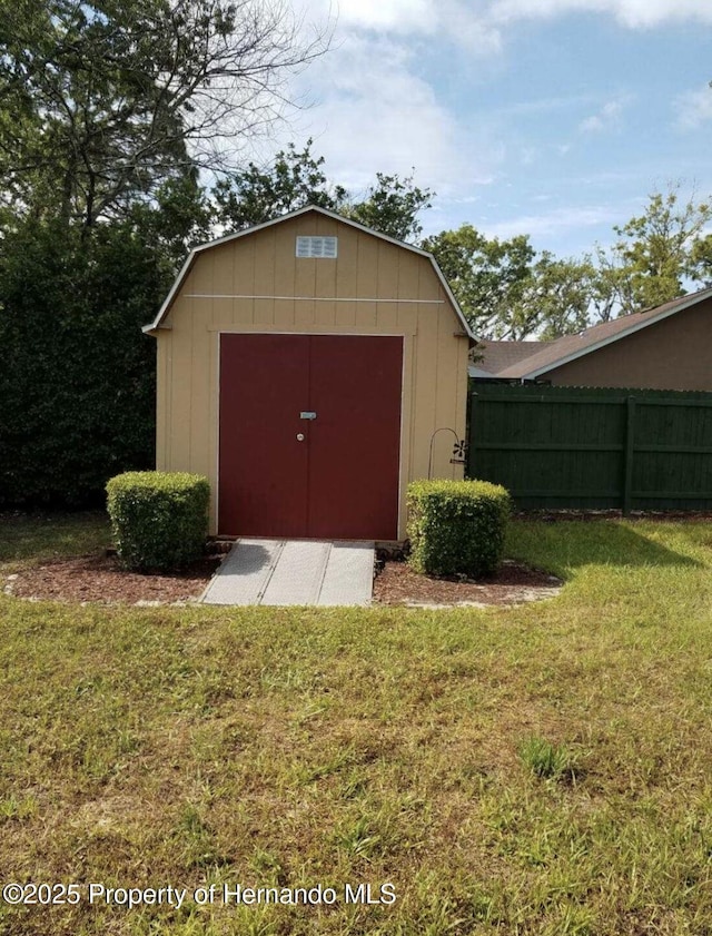 view of shed