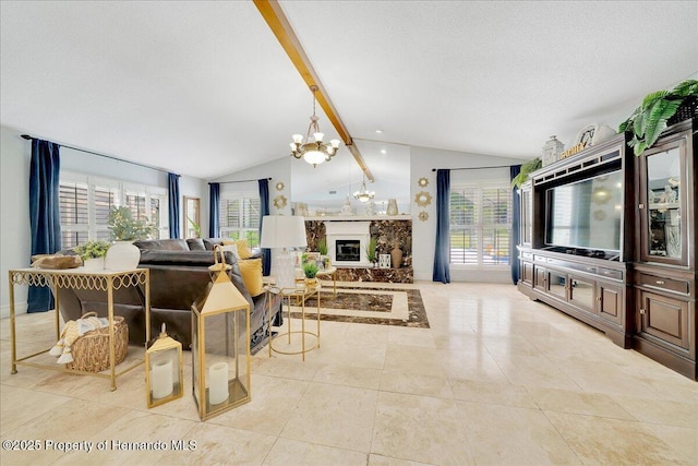 21000 Exeter Ct, Brooksville, FL 34601 - living area with a chandelier and light tile patterned floors