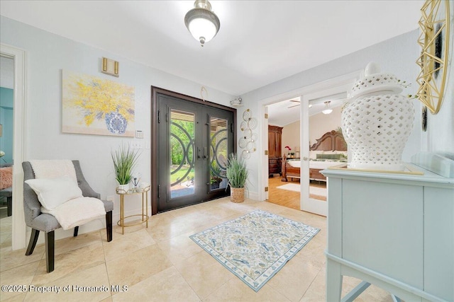 21000 Exeter Ct, Brooksville, FL 34601 - entrance foyer featuring french doors and light tile patterned floors
