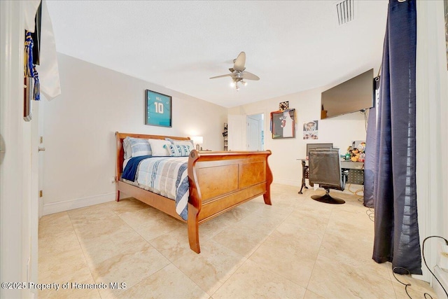 21000 Exeter Ct, Brooksville, FL 34601 - bedroom featuring baseboards, ceiling fan, and tile patterned floors