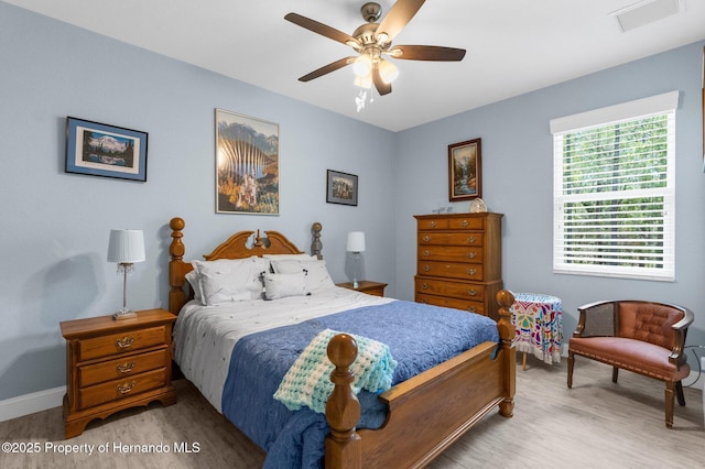 4960 Hidden Knob Trl, Spring Hill, FL 34609 - bedroom featuring wood finished floors, baseboards, and ceiling fan