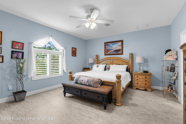 4960 Hidden Knob Trl, Spring Hill, FL 34609 - bedroom with wood finished floors, baseboards, and ceiling fan