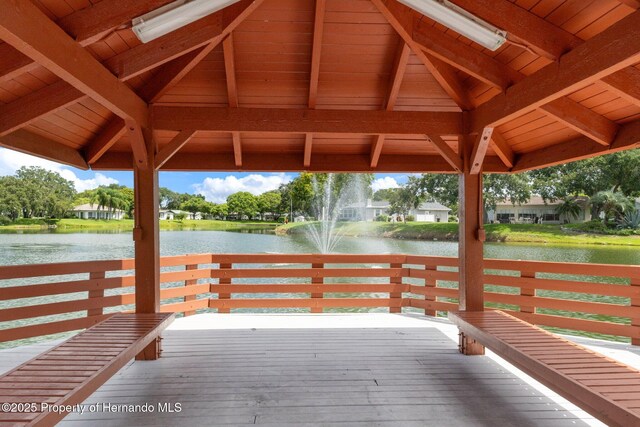 10820 Hachita Dr, Port Richey, FL 34668 - dock with a gazebo and a deck with water view