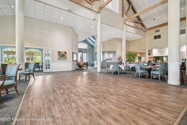 2183 Westchester Blvd, Spring Hill, FL 34606 - common area featuring high vaulted ceiling and recessed lighting