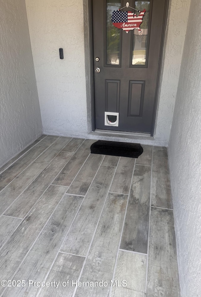 4035 Jason Rd, Spring Hill, FL 34608 - property entrance with stucco siding