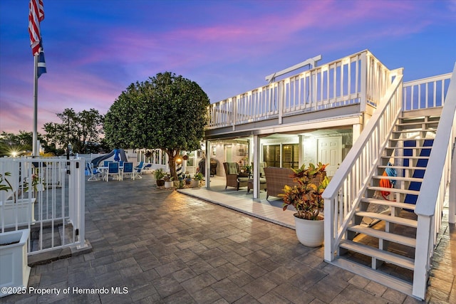 4387 6th Isle Dr, Hernando Beach, FL 34607 - view of patio / terrace featuring stairway