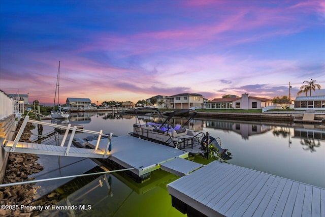 4387 6th Isle Dr, Hernando Beach, FL 34607 - dock featuring a water view and a residential view